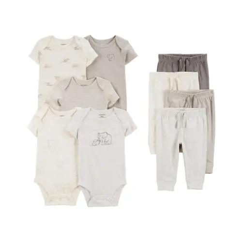 Baby 9-Piece Short-Sleeve Bodysuits & Pull-On Pants Set | Carter's