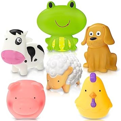Farm Animals Baby Bath Toys for Kids Toddler Ages 1-3, No Hole Bathtub Pool Toys for 1 2 3 Year Old Boy Girl Birthday, Toddler Toys