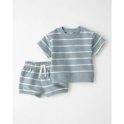 Baby 2-Piece Organic Cotton Top & Short Set in Stripes - Little Planet | Carter's
