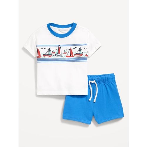 Short-Sleeve Graphic T-Shirt and Shorts Set - 3-6mo