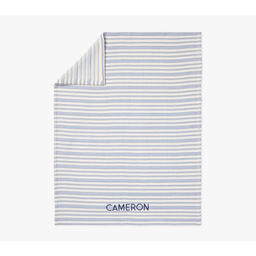 Striped Waffle Weave Baby Blanket