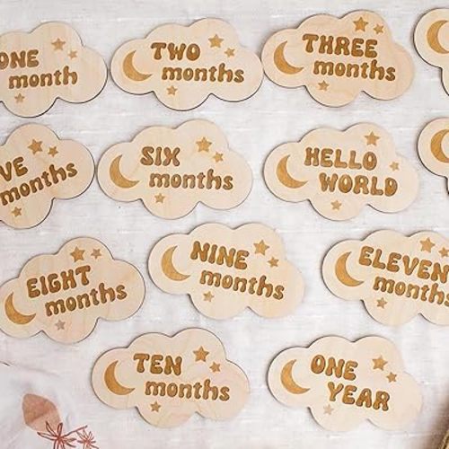 Baby Monthly Milestone, Wooden Baby Milestone Signs, Monthly Milestone Wood Discs, Baby Milestone Discs (S005)
