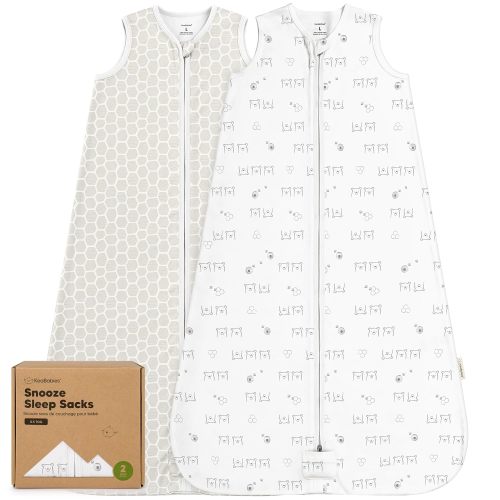 2-Pack Baby Sleep Sacks, Zipper Wearable Blanket-0.5TOG Organic Cotton,Lightweight,Soft Cozy Toddler Sleeping Sack 12-24 months,Easy to Wear Large Newborn Transition Swaddles Sleepsacks(BumbleBear, L)