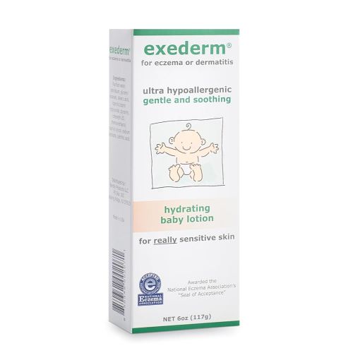Exederm Baby Lotion, Hydrating for Eczema & Dermatitis Prone Skin, 8 Fl Oz, Ultra Sensitive Non-Irritating Baby Eczema Lotion, Soothing, Lightweight and Easy to Spread, Color, Fragrance & Paraben Free