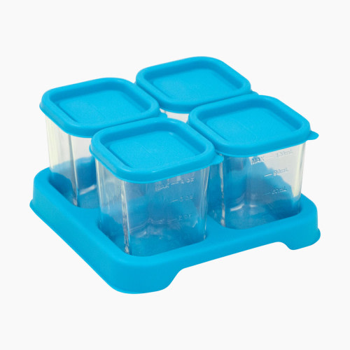 GREEN SPROUTS Fresh Baby Food 4oz Glass Cubes (4 Pack) - Aqua