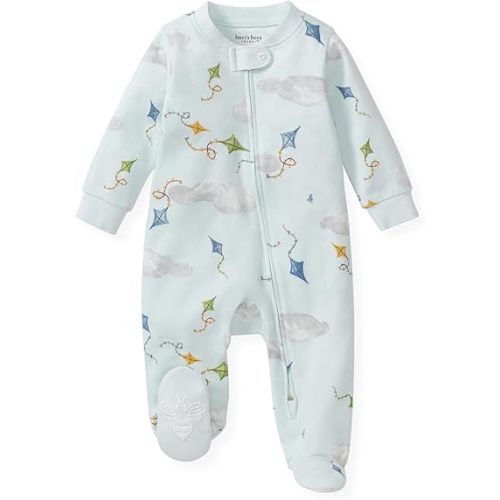 Burt's Bees Baby Boys Sleep and Play PJs, 100% Organic Cotton One-Piece Zip Front Romper Jumpsuit Pajamas