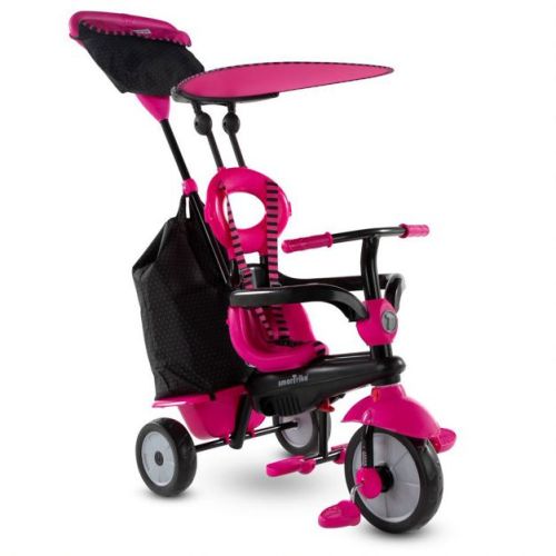 smarTrike 6654100 Kids Adjustable 4 in 1 Vanilla Plus Baby and Toddler Tricycle Push Ride On Toy for ages 15 Months to 3 Years, Pink