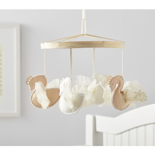 Monique Lhuillier Gold Swans Baby Mobile | Pottery Barn Kids