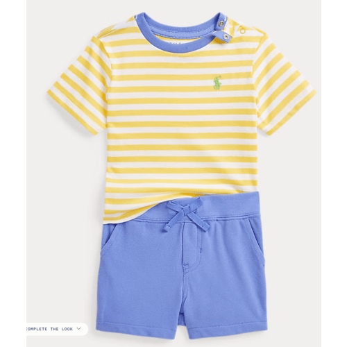 Striped Jersey Tee & Mesh Short Set