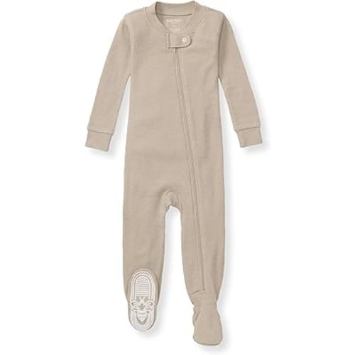 Burt's Bees Baby unisex-baby Honeysoft Sleeper Pajamas, Zip Front Non-Slip Footed Footie PJs, Organic Cotton & Lyocell