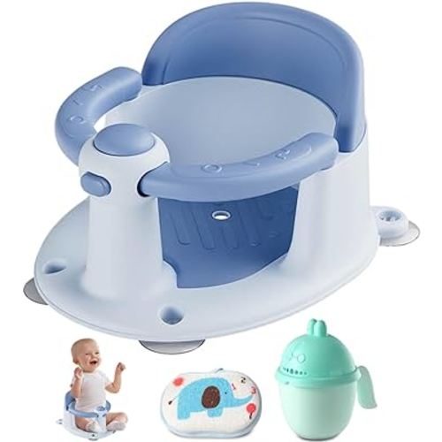 Baby Bath Seat, Baby Bath Seat for 6 Months & Up, Baby Bathtub Seat with Secure Suction Cups, Non-Slip Infant Bath Seat,Blue