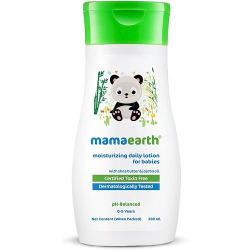 Mamaearth Daily Moisturizing Baby Body Lotion | Skin Nourishment with Shea Butter & Jojoba Oil | Gentle Formula for Delicate Skin of Babies | 6.76 Fl Oz (200ml)