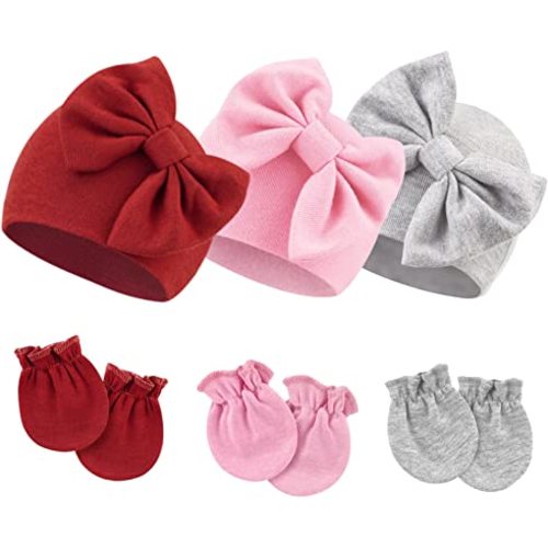 BQUBO 4 Pieces Baby Beanie Newborn Toddler Soft Cute Knit Hat Hospital Hats for Baby Boys Infant Cap Beanies