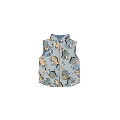 Huxbaby Dino Band Reversible Fleece Vest Night