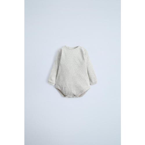 POINTELLE BODYSUIT - Gray marl | ZARA United States