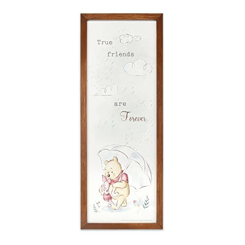 Disney Winnie the Pooh and Piglet True Friends Are Forever Framed Wood Wall Decor - Large Winnie the Pooh Picture for Kids' Bedroom or Nursery