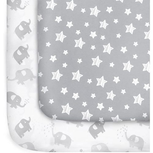 Pack and Play Sheets Mini Crib Sheets Stretchy Playard Fitted Sheet Soft and Breathable Material
