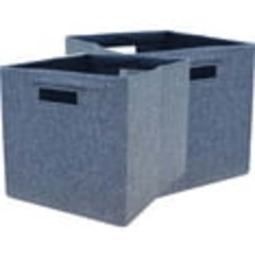Better Homes & Gardens Fabric Cube Storage Bins (12.75" x 12.75"), 2 Pack, Washed Indigo