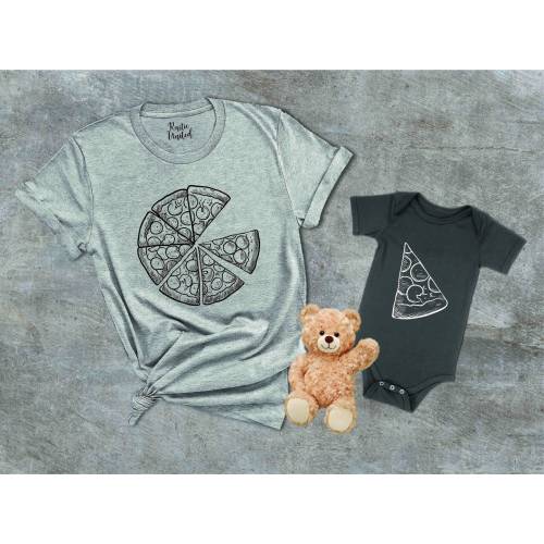 Pizza and Slice Shirts,Daddy And Me Matching Shirts,Fathers Day Gift,Dad and Baby Shirts, New Dad Gift,Fathers Day Matching Outfit,Dad Shirt