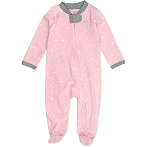 HonestBaby Sleep & Play Footed One-Piece Pajama Sleeper 100% Organic Cotton, Baby Girls