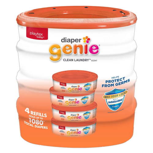 Playtex, Diaper Genie Max Fresh, with Odor Lock, 1080ct (4 Refill Bags).