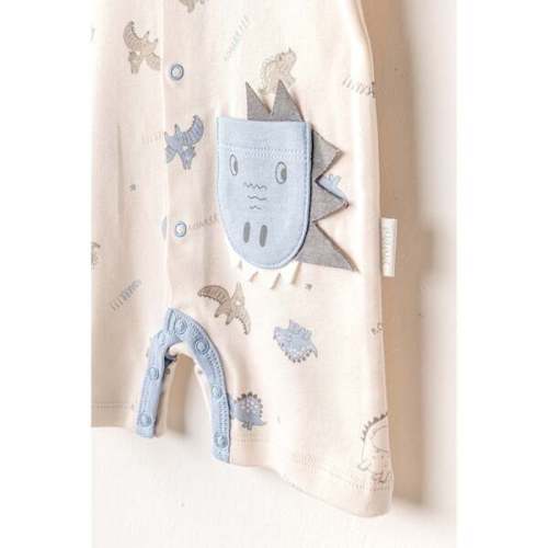 Dinosaur Blue Sleeve Romper, Blue - Andy Wawa | Maisonette