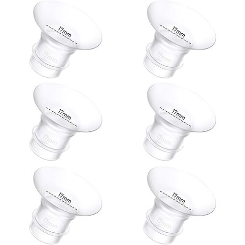 6Pcs Breast Pump Flange Insert 17mm Compatible with Momcozy/Spectra/Medela/eufy/Elvie/Lansinoh/Paruu P10 Breast Pump, Fit for Momcozy M5/M9/M6/V2 Pro/V2 pro/S12 Pro/eufy E10 S1 S1 Pro, 24mm Flange