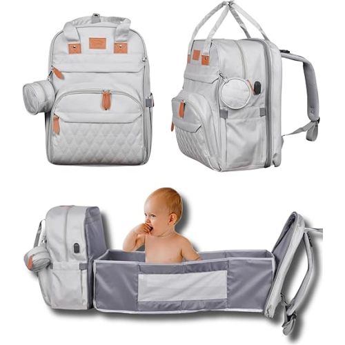 Diaper Bag with Changing Station - Diaper Bag - Backpack Diaper Bag - Large Capacity - Stroller Straps & USB Charging Port - pañaleras para bebe - pañaleras para bebe niña.