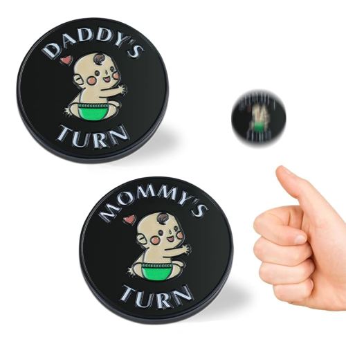 New Parent Decision Coin Funny Pregnancy Gifts for First Time Moms Dads, Cute New Parents Gift Mommy Daddy Couples Gift Ideas, Gag Gift for Baby Shower Birthday Fathers Day,Black