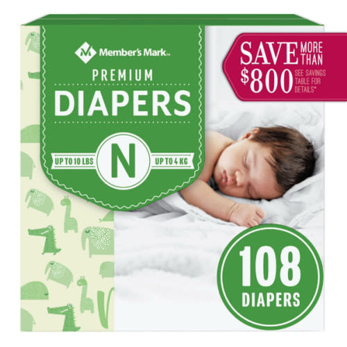 Member's Mark Premium Baby Diapers Sizes Newborn + | Sam's Club