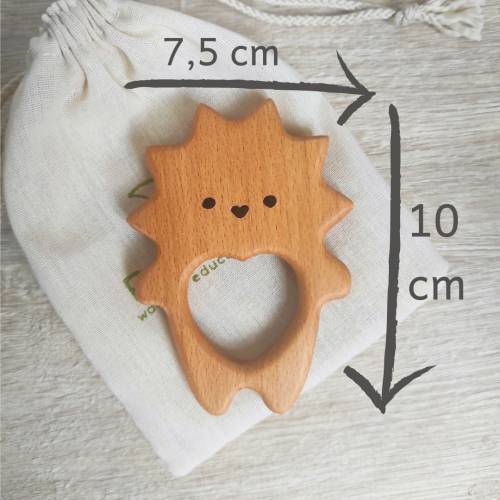 Teether toy hedgehog, wooden toy