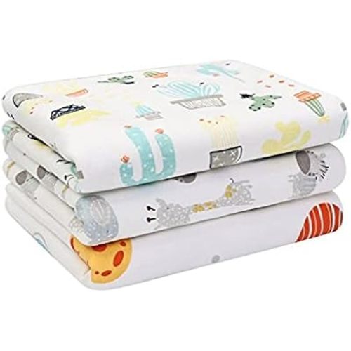 Baby Diaper Changing Pad Liners(22X27.5 inches) Soft Cotton Waterproof Changing Pad for Baby Underpads Mattress Pad Sheet Protector Portable Reusable Urine Pads for Travel Gear Pack of 3