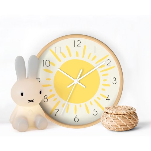 Sun Wall Clock, Nursery Wall Decor, Clock Wall Kids, Neutral Nursery Clock, Boho Wall Clock