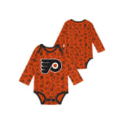 Philadelphia Flyers Baby BLACK Dynamic Defender Long Sleeve Romper