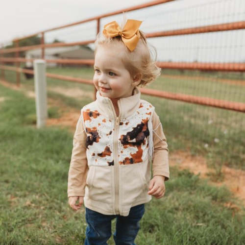 Cowprint Fleece Vest (0-18M)