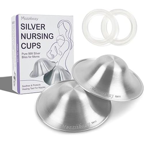 The Original Silver Nursing Cups - Silver Nipple Covers Breastfeeding Kit