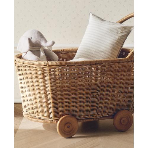 CHILDREN'S RATTAN CART BASKET