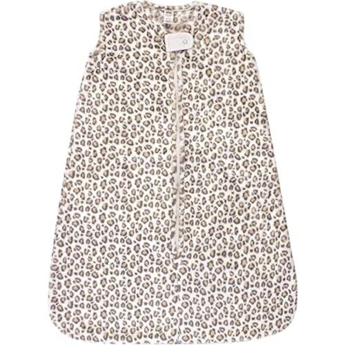 Hudson Baby Unisex Baby Plush Sleeping Sack, Cream Leopard, 6-12 Months