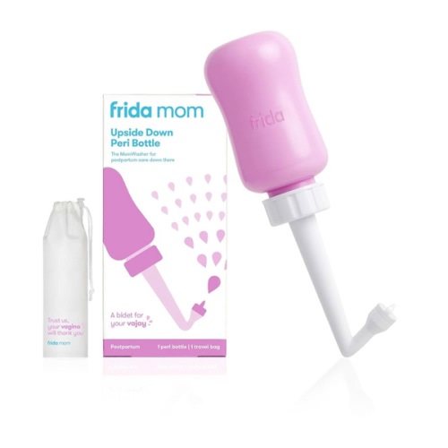 Frida Mom Upside Down Peri Bottle for Postpartum Care, Portable Bidet Perineal Cleansing and Recovery for New Mom, The Original Fridababy MomWasher
