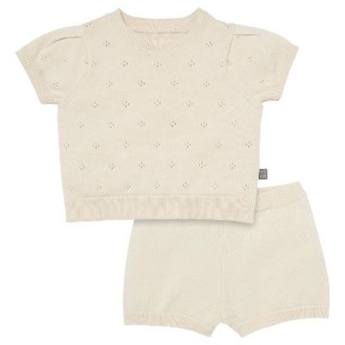 Modern Moments™ By Gerber Baby Girls' 2-piece Sweater Knit Top And Shorts Set, Dark Rose, 3-6 Months