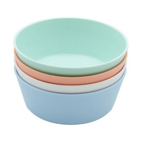 WeeSprout Bamboo Kids Bowls, Set of Four Kid-Sized Dinnerware, Cereal, Leftovers & Snack Bowl