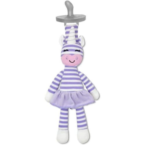 Apple Park Organic Farm Buddies - Cupcake The Unicorn Pacifier Buddy, Baby Toy for Newborns and Infants - Hypoallergenic, 100% Cotton