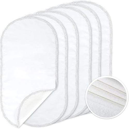 TILLYOU Changing Pad Liners 6PK - Waterproof Flannel Cotton, 27" x 13" - Perfect for Baby Diaper Changing Needs, White