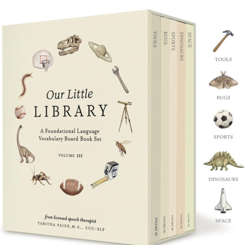 Our Little Library Vol. 3: Dinosaurs, Space, Tools, Bugs, and Sports Board Book Set for Boys & Girls (Tabitha Paige Children's Book Series)