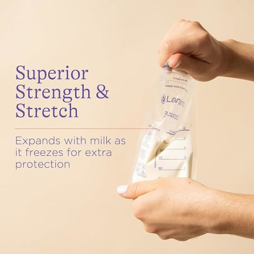 Lansinoh Breastmilk Storage Bags, 100 Count, Easy to Use Breast Milk Storage Bags for Feeding, Baby Essentials, Presterilized, Hygienically Doubled-Sealed for Freezing & Refrigeration, 6 Ounce - 100.0