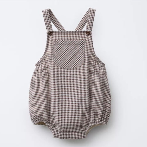 PLAID ROMPER - Brown / Ecru | ZARA United States