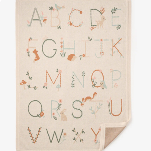 Wheat Alphabet Basics Knit Baby Blanket – Elegant Baby