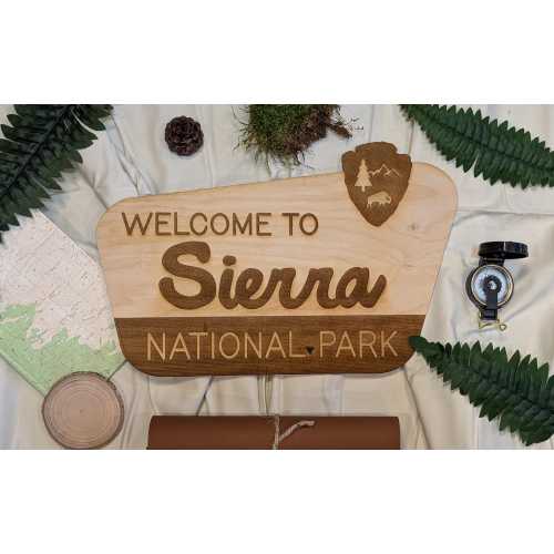 Large National Park Nursery Sign, National Park baby sign, Forest Nursery, Baby name sign, wooden nursery sign, baby name, baby shower gift