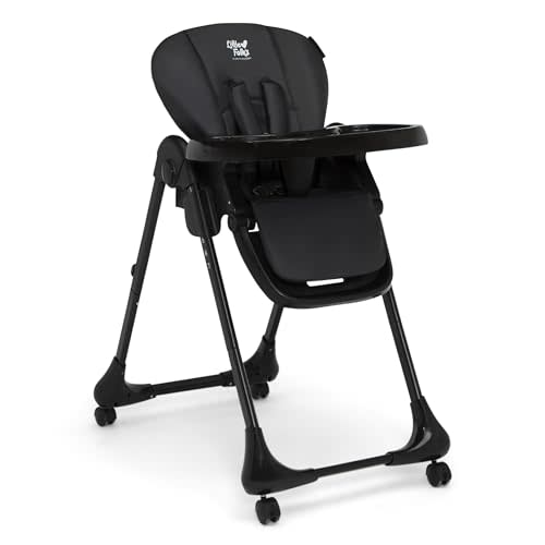 Delta Children Little Folks 2-in-1 SlimFold High Chair for Babies and Toddlers, Black