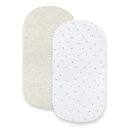 Solid Organic Cotton BEESNUG® Fitted Bassinet Sheet 2 Pack